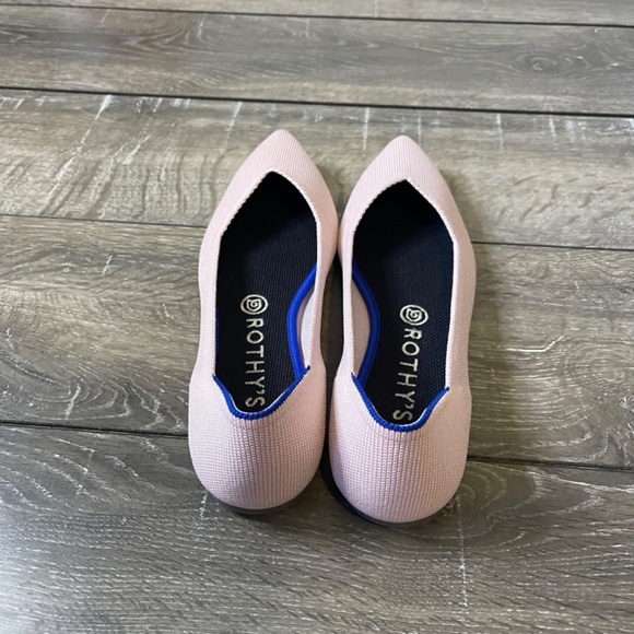 Rothy's Light Pink Blush Points Pointed Toe Flats Women's Size 9 - Picture 4 of 8
